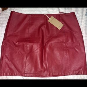 Dark Red Leather Skirt
